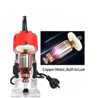 Défonceuse électrique à vitesse réglable 800W pour le travail du bois, pour rainurer, chanfreiner et tailler les bords