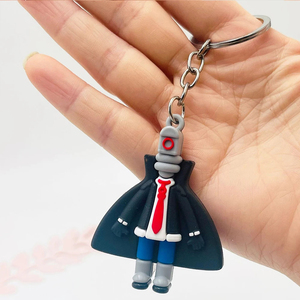 Wholesale 3d Cartoon Character Pvc Rubber Keychains Stainless Steel Key Ring Pvc Keychain 3d Cartoon