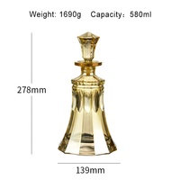 N45 Luxus Kristallglas Whisky Dekan ter Set Bernstein Jade Golden Akzent inklusive Weinglas für Geschenk Wein Luxus Dekan ter