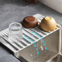 Eversoul Tapis de protection pliable en silicone pour robinet de cuisine, anti-éclaboussures, auto-drainant et séchant, pour bar et salle de bain