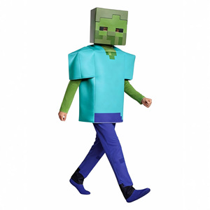 Costume de zombie Minecraft pour enfants, ensemble complet bleu vert, tenue de cosplay pour Halloween, garçons, printemps 2025 - Product Image 4
