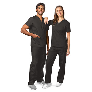 Elastic Scrub Suits For Men And Women Orange Red Unisex Short Sleeve Moisture Wicking Hospital Uniforms Set - Product Image 3