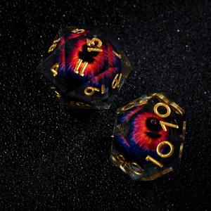 Ensemble de dés DND en vrac de 7 pièces avec logo personnalisé, dés en résine polyédrique <span class=keywords><strong>chat</strong></span> noir pour les jeux de rôle sur table D&D - Product Image 5