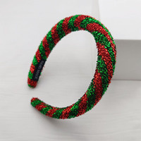 Serre-tête de Noël à rayures pailletées de 2,5 cm de large, bandeau en tissu scintillant, accessoire de coiffure pour femme pour les fêtes de Noël et le quotidien