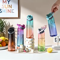 Bouteilles de sport transparentes en Tritan+PP anti-fuite, à boire directement, avec anneau parfumé remplaçable pour adultes, compatibles lave-vaisselle, pour le camping