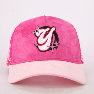 Factory Custom 5 Panel Baseball Mesh Caps 3D-Stickerei Logo gebogene Krempe Fire Mesh Wildleder <span class=keywords><strong>Trucker</strong></span> Hüte - Product Image 6