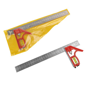 Règle d'angle combinée Yunbei 300 mm en alliage d'aluminium avec niveau pour la mesure du bois - Product Image 1