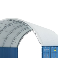 C4040S Carpa Contenedor Arqueada 12x12x4.5m con Estructura Galvanizada de Doble Viga y Lona de PVC Impermeable para Almacenamiento Industrial