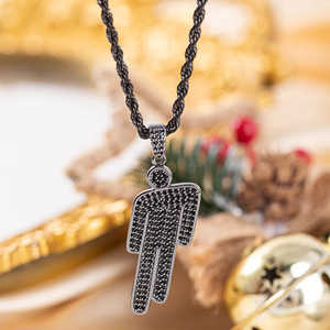 Collana con Pendente in Zirconia Stile <span class=keywords><strong>Billie</strong></span> Eilish, Gioielli Hip Hop di Tendenza - Product Image 4