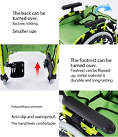Silla de Ruedas Manual Plegable Compacta de Aluminio para Niños, Carrito de Movilidad Ligero y Portátil para Niños con Discapacidad
