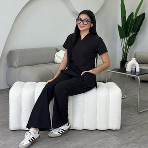 Ensemble <span class=keywords><strong>de</strong></span> blouses médicales YUHONG, confortable, extensible, col en V, manches courtes, unisexe, uniformes d'assistant dentaire, respirant, doux, vêtements <span class=keywords><strong>de</strong></span> <span class=keywords><strong>travail</strong></span> médicaux - Product Image 6