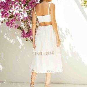 Robe mi-longue de haute qualité avec découpe au niveau de la taille, luxueuse robe midi 100% coton - Product Image 2