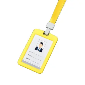 Promotional Products Silicone Sleeve Removable ID Card Holder Badge With Lanyard