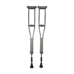 Muletas ajustables para axilas de aleación de aluminio, altura ajustable, ayuda para caminar, para rehabilitación, soporte, capacidad de 300 lb - Product Image 1
