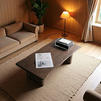 Table basse rectangulaire moderne et simple en pin massif avec structure en bois, forme tatami, mobilier haut de gamme pour salon