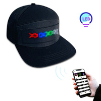 Sombreros de exhibición de salida de fábrica, aplicación inteligente, sombrero LED programable, logotipo personalizable, regalos de fiesta, Festival, venta al por mayor, gorra LED