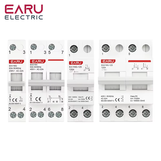 1P 2P 3P 4P 40A 63A Rail Modular MTS Dual Power Manual Transfer Switch AC Isolating Discounnecting Switch Circuit Breaker EA119G