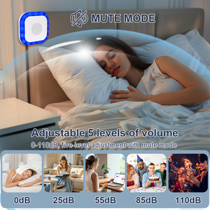 OEM không dây chuông cửa <span class=keywords><strong>LED</strong></span> ánh sáng nhấp nháy 38 bài hát 5 khối lượng dễ dàng cài đặt an ninh chuông cửa - Product Image 2