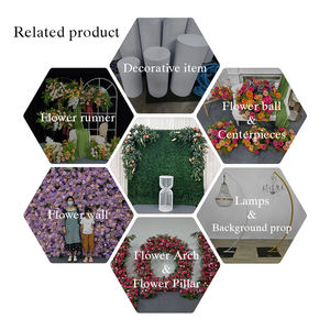 Pared Floral de Seda Artificial con Arreglos a Juego para Decoración de Fondo de Boda Moderna al Aire Libre - Product Image 5