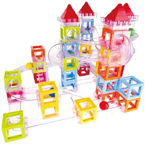 New Toys Magnetic Marble Maze Blocks STEM Learning Toy Magnetic 3D Building Blocks with Marble Run Game