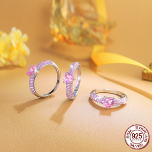 Anillo <span class=keywords><strong>de</strong></span> Eternidad <span class=keywords><strong>de</strong></span> Plata <span class=keywords><strong>de</strong></span> Ley 925 con Forma <span class=keywords><strong>de</strong></span> Corazón y Circonitas Rosas para Mujer, Anillo <span class=keywords><strong>de</strong></span> Compromiso Romántico para Enamorados, Regalo <span class=keywords><strong>de</strong></span> Joyería - Product Image 5