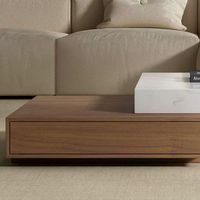 Table basse moderne de luxe durable, plateau rectangulaire, dessus carré, tiroir en bois de chêne, table centrale, meubles de maison, best-seller