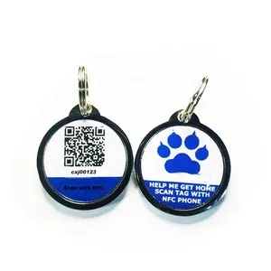 Huisdier Tag Rfid Waterdichte Nfc Huisdier Tag Met Qr Code Dog Tag Kettingen