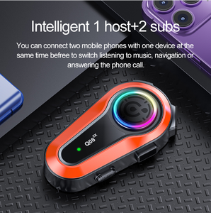 AI sesli asistanı ile <span class=keywords><strong>2</strong></span> binici interkom için motosiklet kask Bluetooth kulaklık Q08 2X - Product Image 6