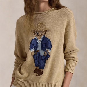 Maglione Lavorato a <span class=keywords><strong>Maglia</strong></span> da <span class=keywords><strong>Donna</strong></span> RL Nuovo Stile Autunno Inverno con Collo Alto a Orsetto Cartone Animato, Maniche Lunghe, Vestibilità Ampia e Anti-Piega - Product Image 1