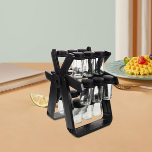 Fashion Rotating Rack Organizer With 18PCS Can Seasoning Glass Bottle <b>Jar</b> Set Kitchen Supplies Ferris Wheel Storage <b>Spice</b> Rack - Product Image 5
