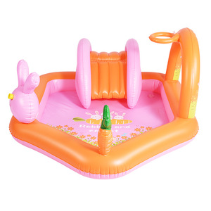 สระน้ำเป่าลมรูปกระต่าย PVC ชุดของเล่นสำหรับเด็ก ใช้ในบ้าน - Product Image 1