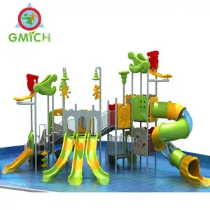 Action air water slide and kids outdoor water games of water park play equipment