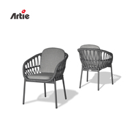 Mobilier de patio moderne empilable en aluminium Artie Chaise de jardin pour restaurant avec corde pour hôtels et villas