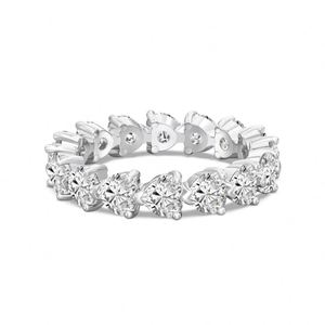 Dylam Trending Design Best Valentine Day Birthday Gift 925 <b>Silver</b> Moissanite Heart Love Shape Infinity Love <b>Eternity</b> Band <b>Rings</b> - Product Image 1