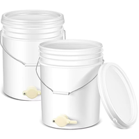 Seau à miel en plastique de qualité alimentaire House Naturals, 5 gallons, avec robinet et couvercle à vis pour l'apiculture (blanc)