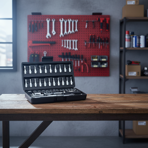 <span class=keywords><strong>Kit</strong></span> de clés à molette manuelles robustes en acier au chrome-vanadium 72T de 53 pièces 1/4 pouce, boîte à outils multifonctionnelle en acier chromé - Product Image 4