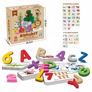 Educational Paper Puzzle Animal Number Alphabet Paired Card Game For Kids