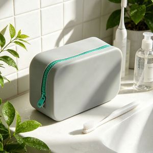 Bolso Bandolera Grande de Silicona para Mujer, Impermeable, Estuche de Maquillaje con Cremallera, Monedero Cosmético, Bolsa para Brochas, Estilo Moderno - Product Image 1