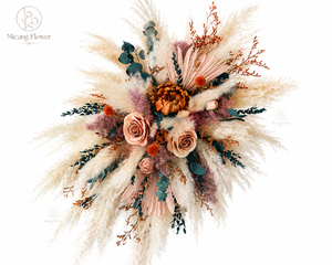 Decoración de Esquina para Bodas, Hojas de <span class=keywords><strong>Palma</strong></span>, Hierba de Pampas, Arco de Eucalipto, Arreglo Floral para Arco - Product Image 1