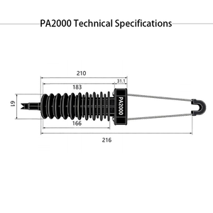 Serre-câble optique réglable en plastique JKTE PA1500 PA2000 pour équipement de communication, pince de tension aérienne pour câble métallique - Product Image 2