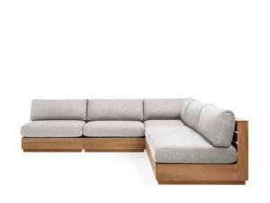 Modern Outdoor <b>Sofa</b> for Hotel High Quality Furniture Teak Five Piece <b>L</b>-<b>Shaped</b> Sectional - Product Image 2