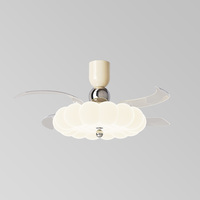 Ventilateurs de plafond industriels réversibles BLDC en gros d'usine avec lumière LED, modernes, rétractables, 3 CCT, 6 vitesses, télécommande dimmable
