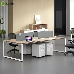 Foshan फर्नीचर निर्माता 2 4 6 8 सीटर अनुभागीय क्लस्टर के लिए कार्य केंद्र डेस्क कार्यालय