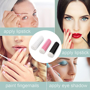 Lot de 3 applicateurs de gloss à lèvres plats en fibres synthétiques, pinceaux à lèvres jetables, outils de maquillage, outils de beauté GZ RTS, commande en gros mixte - Product Image 3