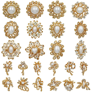 Broches de perlas de cristal para ramos de boda DIY o alfileres de decoración de invitación - Product Image 3