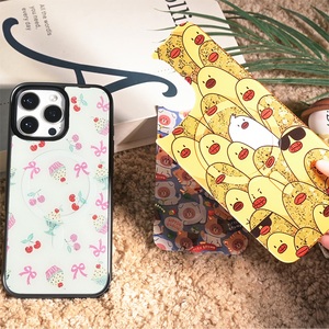 Funda de teléfono con panel trasero de rejilla magnética reemplazable para <span class=keywords><strong>iPhone</strong></span> 17 / 17pro/17promax/17air con la cereza dorada y pastel - Product Image 5