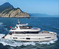 Cruiser de pêche sportive de luxe de 76 pieds Style Battle-Axe Yacht en fibre de verre Moteur marin intérieur à large vue intégré PVC soudé