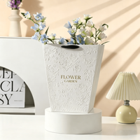 Bolsa de Papel Kraft Blanca Grande para Ramos de Flores con Asas Retorcidas, Precio al por Mayor, para Floristería y Regalos
