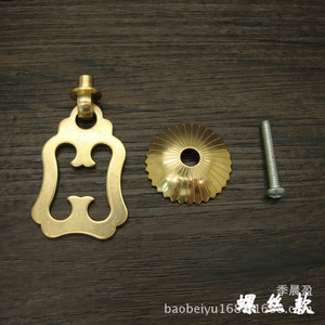 Poignée de tiroir en cuivre Chengyu, style chinois, laiton, forme originale, tirette de meuble, design Ruyi à trou unique - Product Image 3