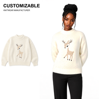 Pull-over épais et ample à col montant brodé pour femme – Vêtements féminins en stock – Collection Hiver